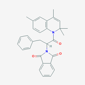 molecular formula C30H28N2O3 B440189 2-[1-benzyl-2-oxo-2-(2,2,4,6-tetramethyl-1(2H)-quinolinyl)ethyl]-1H-isoindole-1,3(2H)-dione CAS No. 352640-90-5