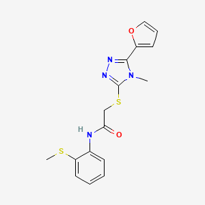 2-{[5-(furan-2-yl)-4-methyl-4H-1,2,4-triazol-3-yl]sulfanyl}-N-[2-(methylsulfanyl)phenyl]acetamide