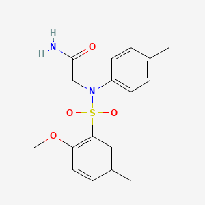 2-(4-ethyl-N-(2-methoxy-5-methylphenyl)sulfonylanilino)acetamide