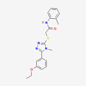 molecular formula C20H22N4O2S B4402364 2-{[5-(3-ethoxyphenyl)-4-methyl-4H-1,2,4-triazol-3-yl]thio}-N-(2-methylphenyl)acetamide 