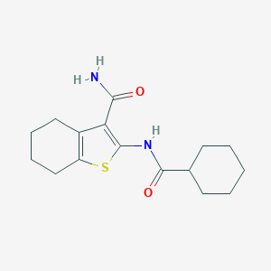 molecular formula C16H22N2O2S B440319 2-(Cyclohexanecarboxamido)-4,5,6,7-tetrahydrobenzo[b]thiophene-3-carboxamide CAS No. 142995-02-6