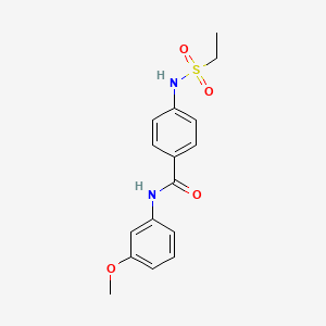 molecular formula C16H18N2O4S B4403564 4-[(ethylsulfonyl)amino]-N-(3-methoxyphenyl)benzamide 