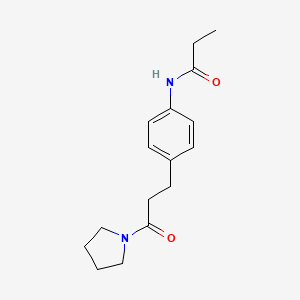 N-{4-[3-oxo-3-(1-pyrrolidinyl)propyl]phenyl}propanamide