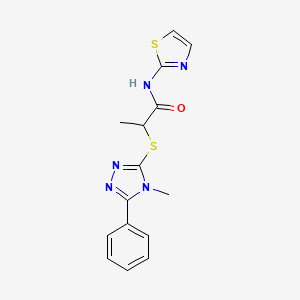 2-[(4-methyl-5-phenyl-4H-1,2,4-triazol-3-yl)sulfanyl]-N-(1,3-thiazol-2-yl)propanamide