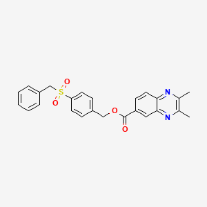 molecular formula C25H22N2O4S B4404213 4-(benzylsulfonyl)benzyl 2,3-dimethyl-6-quinoxalinecarboxylate 