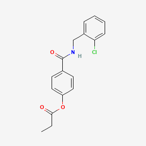 molecular formula C17H16ClNO3 B4404220 [4-[(2-Chlorophenyl)methylcarbamoyl]phenyl] propanoate 