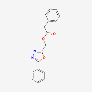 molecular formula C17H14N2O3 B4404327 (5-Phenyl-1,3,4-oxadiazol-2-yl)methyl 2-phenylacetate 