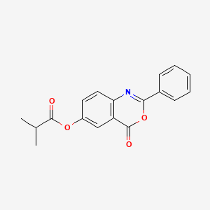 molecular formula C18H15NO4 B4404335 4-oxo-2-phenyl-4H-3,1-benzoxazin-6-yl 2-methylpropanoate 