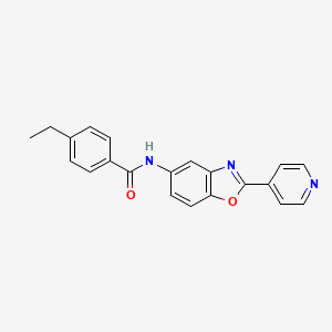 molecular formula C21H17N3O2 B4404409 4-ethyl-N-(2-pyridin-4-yl-1,3-benzoxazol-5-yl)benzamide 