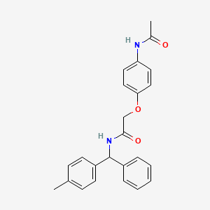 molecular formula C24H24N2O3 B4404451 2-[4-(acetylamino)phenoxy]-N-[(4-methylphenyl)(phenyl)methyl]acetamide 