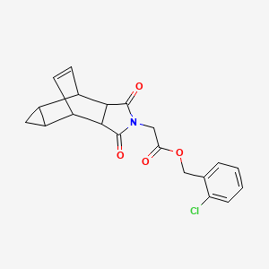 molecular formula C20H18ClNO4 B4404538 (2-Chlorophenyl)methyl 2-(3,5-dioxo-4-azatetracyclo[5.3.2.02,6.08,10]dodec-11-en-4-yl)acetate 