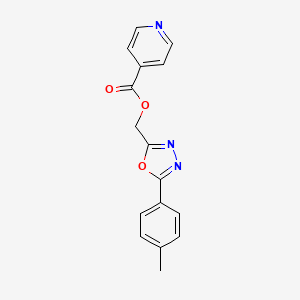 molecular formula C16H13N3O3 B4404548 [5-(4-methylphenyl)-1,3,4-oxadiazol-2-yl]methyl isonicotinate 