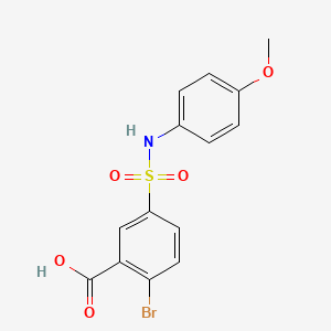 molecular formula C14H12BrNO5S B4404569 2-Bromo-5-[(4-methoxyphenyl)sulfamoyl]benzoic acid 