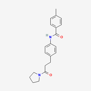 molecular formula C21H24N2O2 B4404655 4-methyl-N-[4-(3-oxo-3-pyrrolidin-1-ylpropyl)phenyl]benzamide 