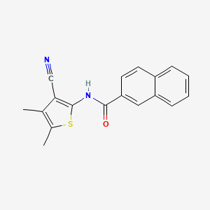 molecular formula C18H14N2OS B4404719 N-(3-cyano-4,5-dimethylthiophen-2-yl)naphthalene-2-carboxamide 