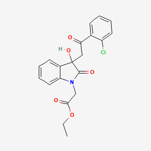 molecular formula C20H18ClNO5 B4404724 ethyl {3-[2-(2-chlorophenyl)-2-oxoethyl]-3-hydroxy-2-oxo-2,3-dihydro-1H-indol-1-yl}acetate 