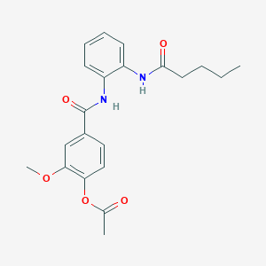 molecular formula C21H24N2O5 B4404772 [2-Methoxy-4-[[2-(pentanoylamino)phenyl]carbamoyl]phenyl] acetate 