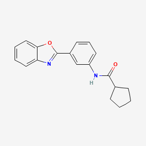 molecular formula C19H18N2O2 B4404791 N-[3-(1,3-benzoxazol-2-yl)phenyl]cyclopentanecarboxamide 