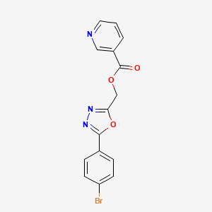 molecular formula C15H10BrN3O3 B4404834 [5-(4-bromophenyl)-1,3,4-oxadiazol-2-yl]methyl nicotinate 