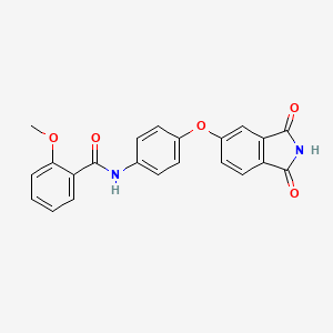 molecular formula C22H16N2O5 B4404843 N-{4-[(1,3-dioxo-2,3-dihydro-1H-isoindol-5-yl)oxy]phenyl}-2-methoxybenzamide 