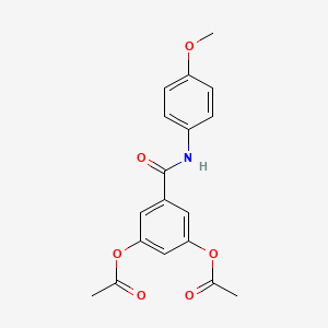 molecular formula C18H17NO6 B4404854 5-{[(4-methoxyphenyl)amino]carbonyl}-1,3-phenylene diacetate 