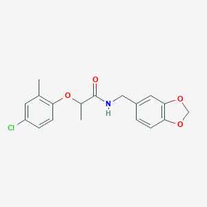 molecular formula C18H18ClNO4 B440530 N-(1,3-benzodioxol-5-ylmethyl)-2-(4-chloro-2-methylphenoxy)propanamide CAS No. 424808-42-4