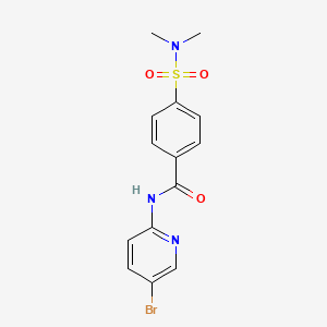 molecular formula C14H14BrN3O3S B4405559 N-(5-bromo-2-pyridinyl)-4-[(dimethylamino)sulfonyl]benzamide 