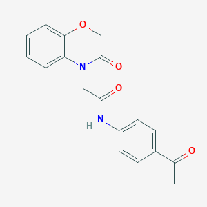 molecular formula C18H16N2O4 B4405618 N-(4-acetylphenyl)-2-(3-oxo-2,3-dihydro-4H-1,4-benzoxazin-4-yl)acetamide 