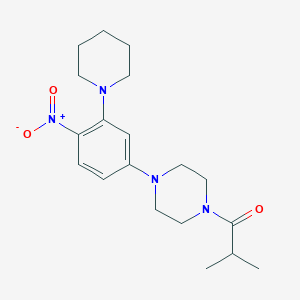 molecular formula C19H28N4O3 B4405658 1-isobutyryl-4-[4-nitro-3-(1-piperidinyl)phenyl]piperazine 