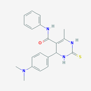 molecular formula C20H22N4OS B440573 4-[4-(dimethylamino)phenyl]-6-methyl-N-phenyl-2-thioxo-1,2,3,4-tetrahydro-5-pyrimidinecarboxamide CAS No. 182170-98-5