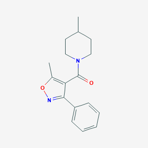 molecular formula C17H20N2O2 B440574 4-Methyl-1-[(5-methyl-3-phenyl-4-isoxazolyl)carbonyl]piperidine CAS No. 333306-93-7