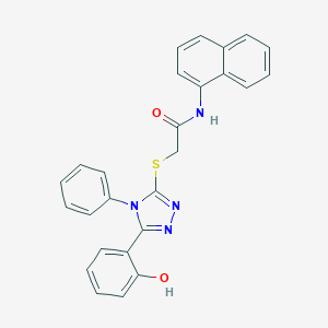 molecular formula C26H20N4O2S B440576 2-{[5-(2-hydroxyphenyl)-4-phenyl-4H-1,2,4-triazol-3-yl]sulfanyl}-N-(1-naphthyl)acetamide 