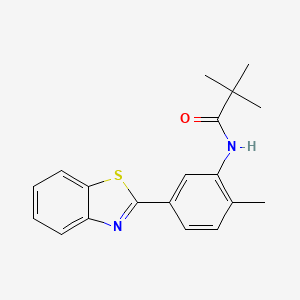 molecular formula C19H20N2OS B4405821 N-[5-(1,3-benzothiazol-2-yl)-2-methylphenyl]-2,2-dimethylpropanamide 