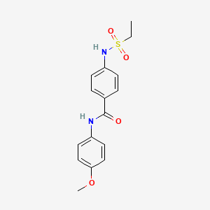 molecular formula C16H18N2O4S B4405825 4-[(ethylsulfonyl)amino]-N-(4-methoxyphenyl)benzamide 