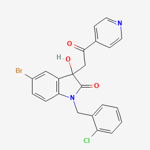 molecular formula C22H16BrClN2O3 B4405869 5-bromo-1-(2-chlorobenzyl)-3-hydroxy-3-[2-oxo-2-(4-pyridinyl)ethyl]-1,3-dihydro-2H-indol-2-one 