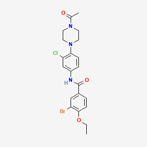 molecular formula C21H23BrClN3O3 B4405903 N-[4-(4-acetyl-1-piperazinyl)-3-chlorophenyl]-3-bromo-4-ethoxybenzamide 