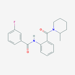 molecular formula C20H21FN2O2 B4405908 3-fluoro-N-{2-[(2-methyl-1-piperidinyl)carbonyl]phenyl}benzamide 