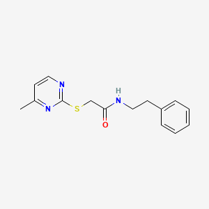 molecular formula C15H17N3OS B4405916 2-[(4-methyl-2-pyrimidinyl)thio]-N-(2-phenylethyl)acetamide 