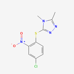 molecular formula C10H9ClN4O2S B4405934 3-[(4-chloro-2-nitrophenyl)thio]-4,5-dimethyl-4H-1,2,4-triazole 