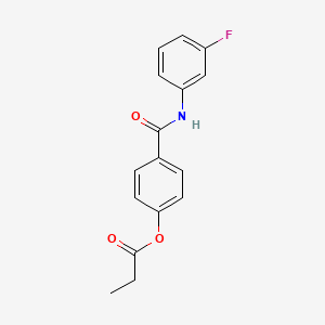 molecular formula C16H14FNO3 B4405992 4-{[(3-fluorophenyl)amino]carbonyl}phenyl propionate 