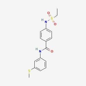 molecular formula C16H18N2O3S2 B4405998 4-[(ethylsulfonyl)amino]-N-[3-(methylthio)phenyl]benzamide 