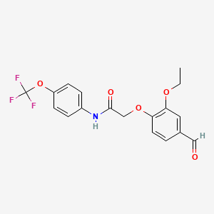 2-(2-ethoxy-4-formylphenoxy)-N-[4-(trifluoromethoxy)phenyl]acetamide