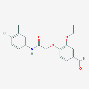 molecular formula C18H18ClNO4 B4406577 N-(4-chloro-3-methylphenyl)-2-(2-ethoxy-4-formylphenoxy)acetamide 