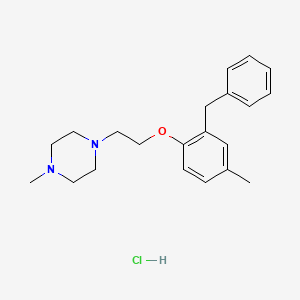 molecular formula C21H29ClN2O B4406643 1-[2-(2-benzyl-4-methylphenoxy)ethyl]-4-methylpiperazine hydrochloride 