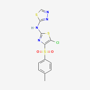 N-{5-chloro-4-[(4-methylphenyl)sulfonyl]-1,3-thiazol-2-yl}-1,3,4-thiadiazol-2-amine