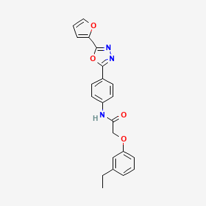 molecular formula C22H19N3O4 B4406755 2-(3-ethylphenoxy)-N-{4-[5-(2-furyl)-1,3,4-oxadiazol-2-yl]phenyl}acetamide 