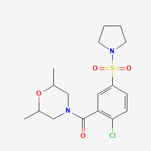 molecular formula C17H23ClN2O4S B4406772 (2-Chloro-5-pyrrolidin-1-ylsulfonylphenyl)-(2,6-dimethylmorpholin-4-yl)methanone 