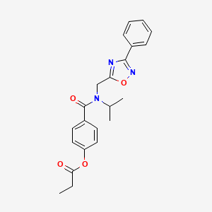 4-({isopropyl[(3-phenyl-1,2,4-oxadiazol-5-yl)methyl]amino}carbonyl)phenyl propionate