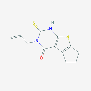 molecular formula C12H12N2OS2 B044069 3-烯丙基-2-巯基-3,5,6,7-四氢-4H-环戊并[4,5]噻吩并[2,3-d]嘧啶-4-酮 CAS No. 113520-01-7