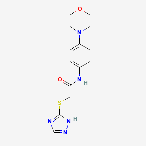 molecular formula C14H17N5O2S B4406907 N-[4-(4-morpholinyl)phenyl]-2-(4H-1,2,4-triazol-3-ylthio)acetamide 